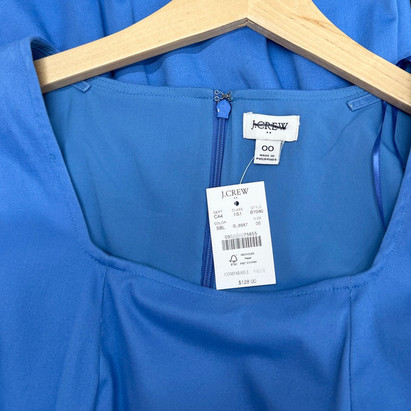 J.Crew Factory Tailored Sheath Dress in Seacoast Blue BY040 size 00 - Picture 6 of 6